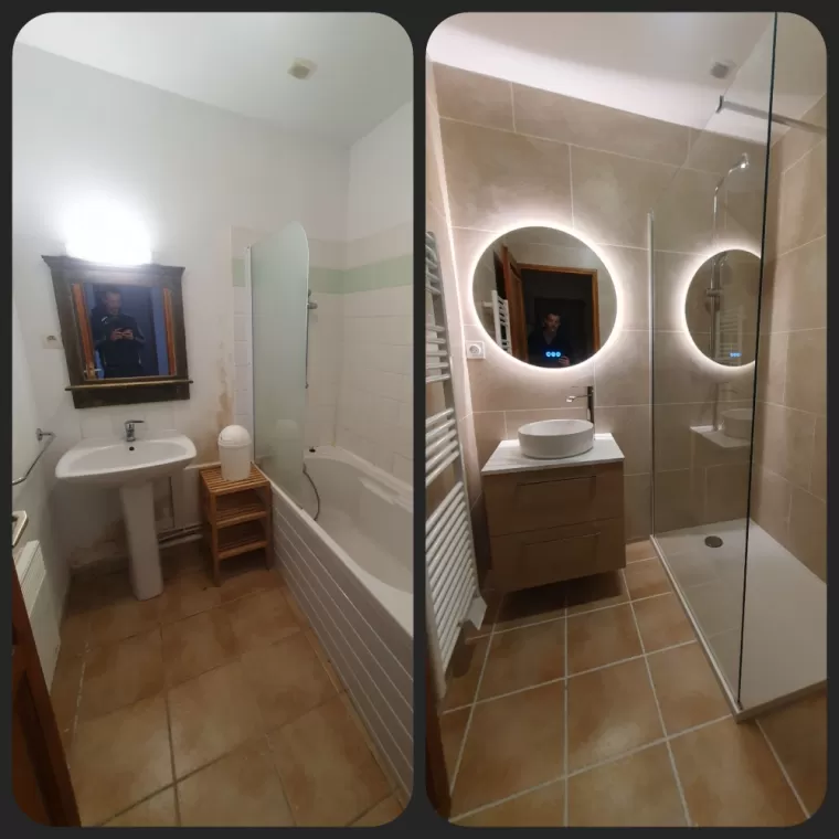 Salle de bain avant / après 