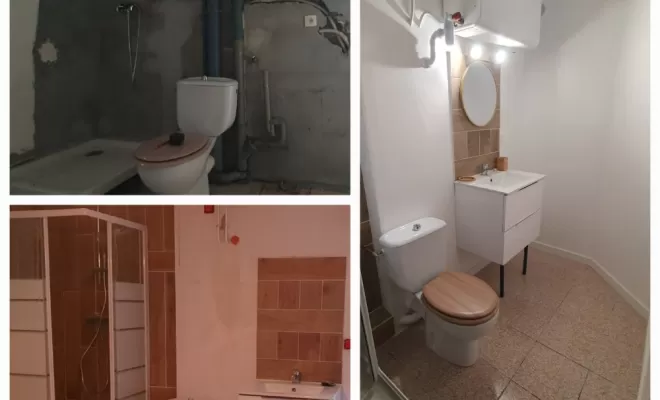Salle de bain avant / pendant/ après 
